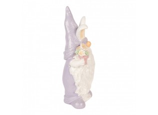 Decorative Figurine Gnome 16x10x30 Cm White Plastic - 16*10*30 cm