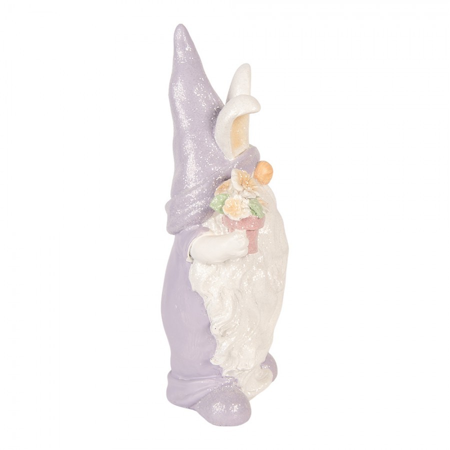 Decorative Figurine Gnome 16x10x30 Cm White Plastic - 16*10*30 cm