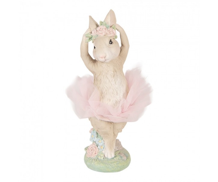 Dekorace králík baletka v tylové sukýnce - 10*9*27 cm Clayre & Eef