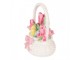 Dekorace košík s tulipány a vajíčky - 14*11*18 cm Clayre & Eef