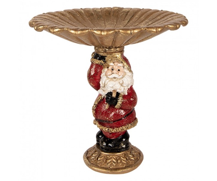 Christmas Decoration Figurine Santa Claus 24x19x24 Cm Gold Colored Plastic - 24*19*24 cm Clayre & Eef