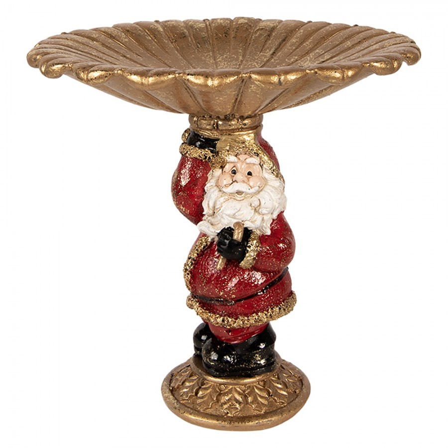 Christmas Decoration Figurine Santa Claus 24x19x24 Cm Gold Colored Plastic - 24*19*24 cm
