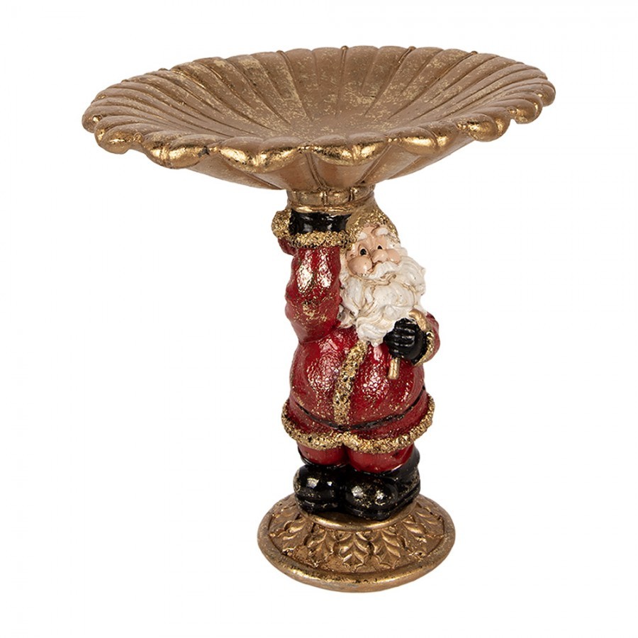 Christmas Decoration Figurine Santa Claus 24x19x24 Cm Gold Colored Plastic - 24*19*24 cm