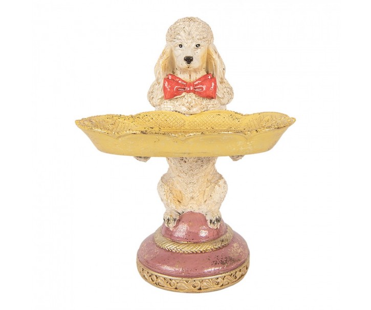 Decorative Figurine Dog 15x16x21 Cm Beige Plastic - 15*16*21 cm Clayre & Eef