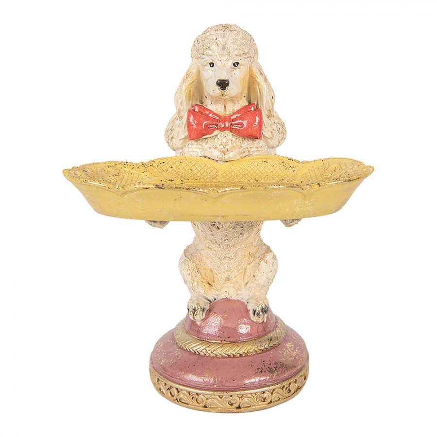 Decorative Figurine Dog 15x16x21 Cm Beige Plastic - 15*16*21 cm