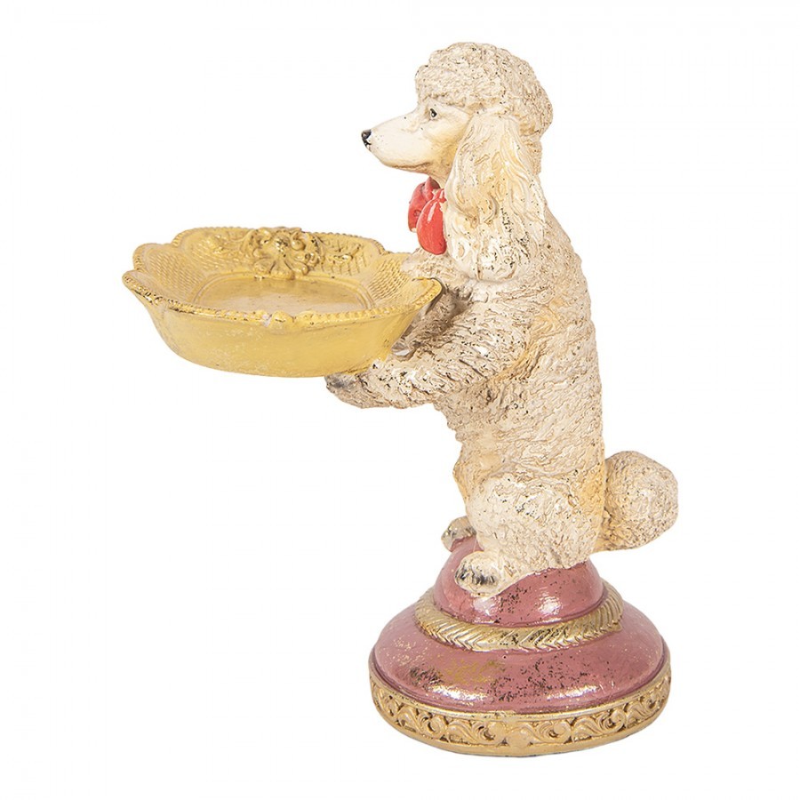 Decorative Figurine Dog 15x16x21 Cm Beige Plastic - 15*16*21 cm