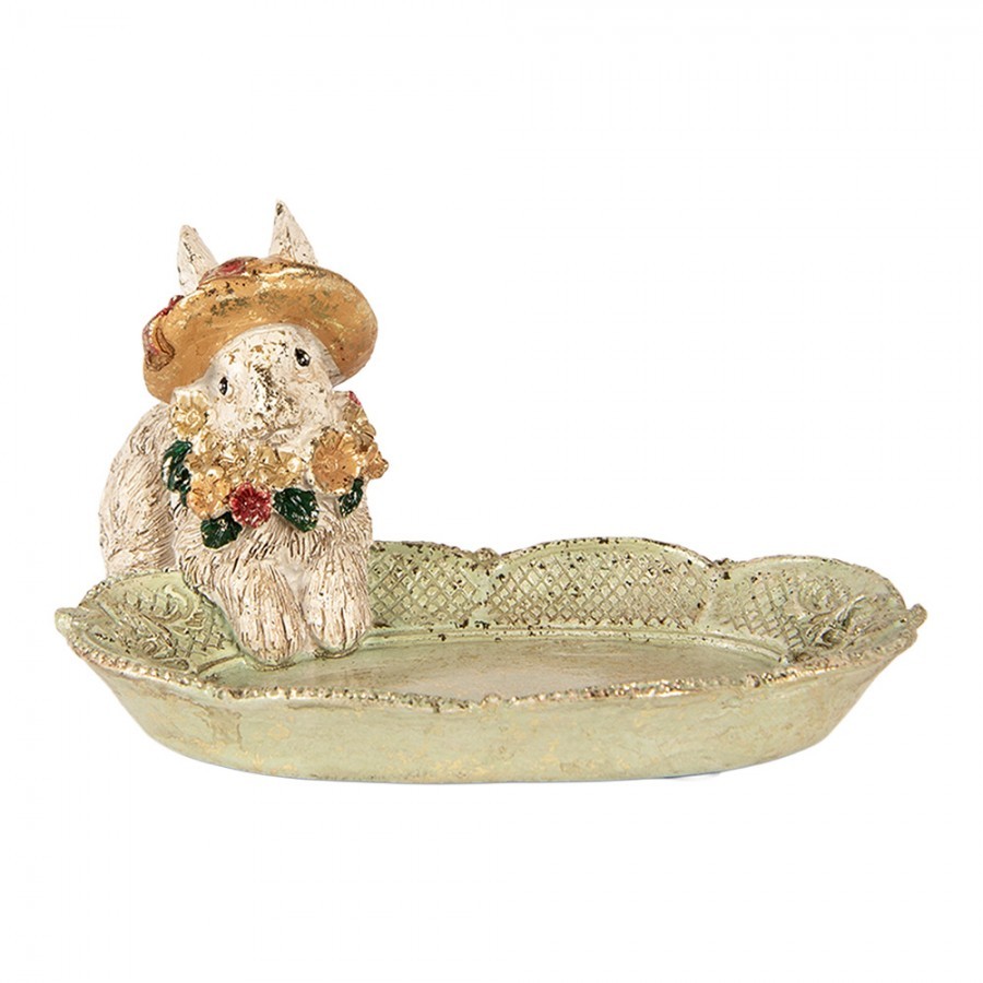 Decorative Bowl Rabbit 14x12x8 Cm Beige Plastic - 14*11*8 cm