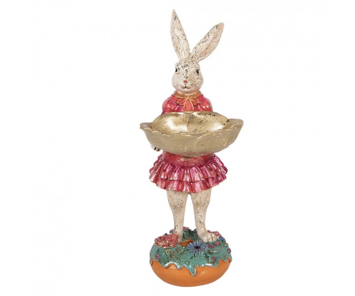 Decorative Figurine Rabbit 11x14x30 Cm Beige Plastic - 11*14*30 cm Clayre & Eef