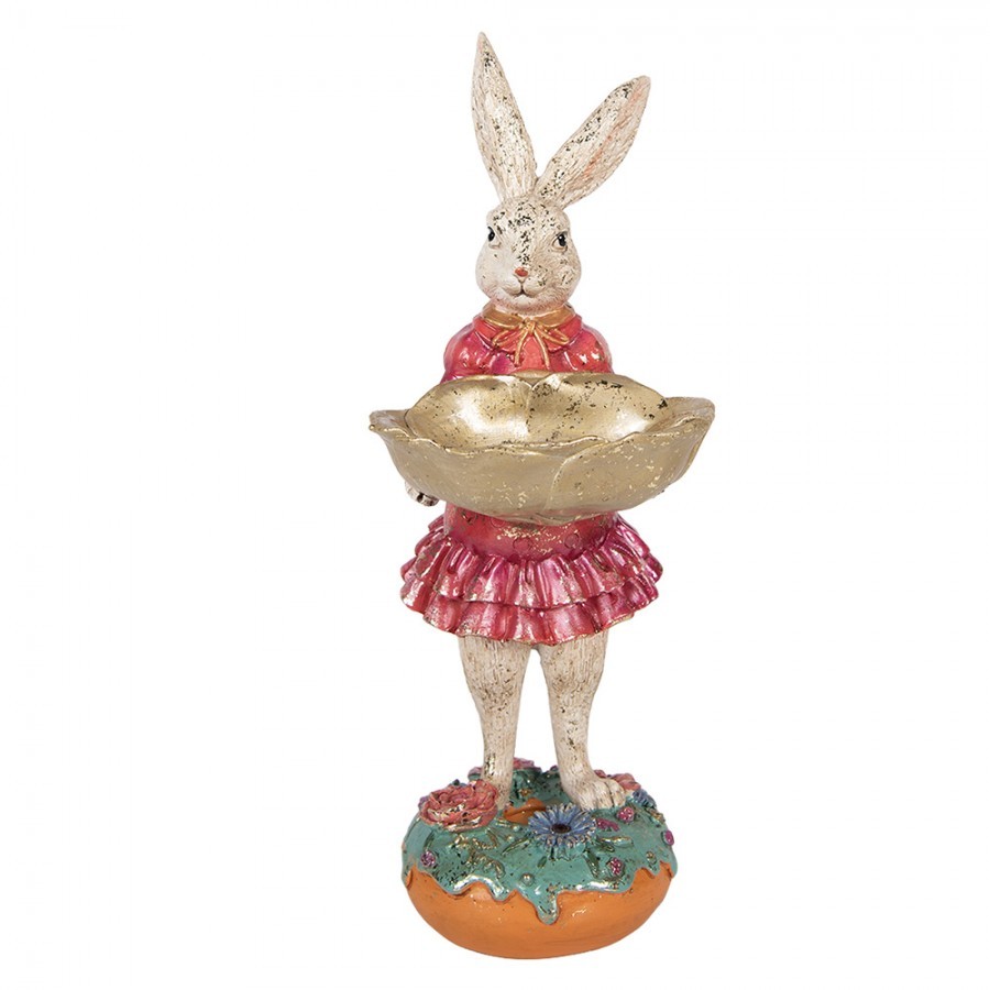 Decorative Figurine Rabbit 11x14x30 Cm Beige Plastic - 11*14*30 cm