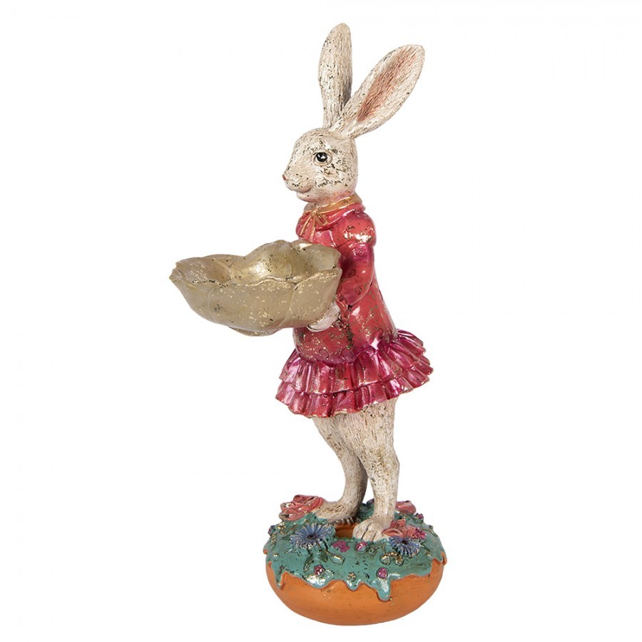 Decorative Figurine Rabbit 11x14x30 Cm Beige Plastic - 11*14*30 cm