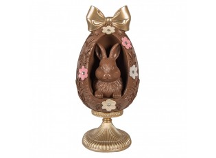 Čoko vajíčko na podstavci s králíčkem a mašlí - Ø 12*26 cm