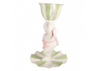 Decorative Figurine Rabbit ? 15x24 Cm White Plastic - ? 15*24 cm