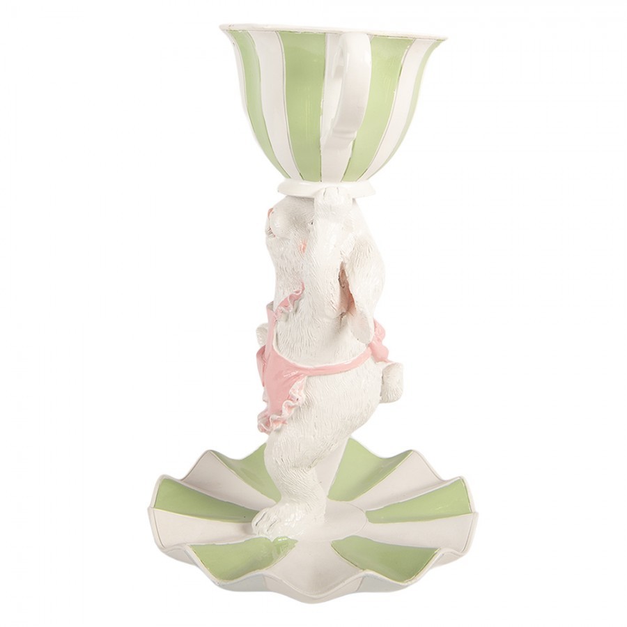 Decorative Figurine Rabbit ? 15x24 Cm White Plastic - ? 15*24 cm