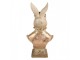 Dekorace busta králík s čelenkou se zlatou patinou - 16*11*31 cm Clayre & Eef