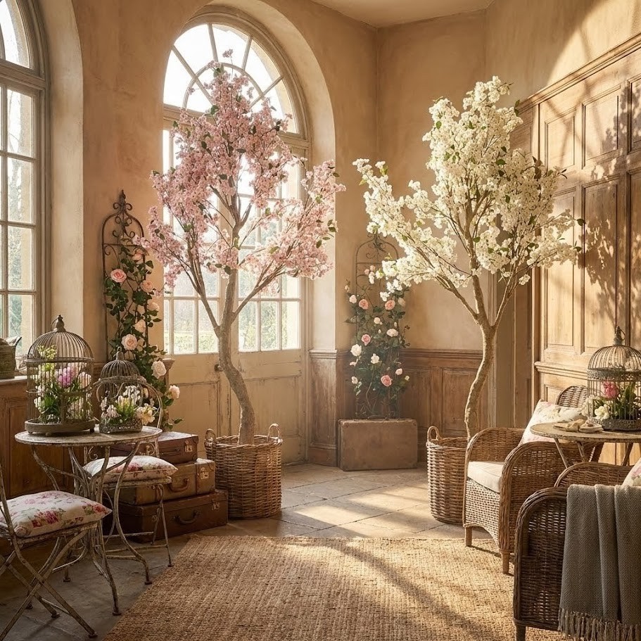 Dekorační strom třešeň s bílými květy Cherry Blossom - 130*100*250 cm Clayre & Eef Dekorační strom třešeň s bílými květy Cherry Blossom - 130*100*250 cm Clayre & Eef