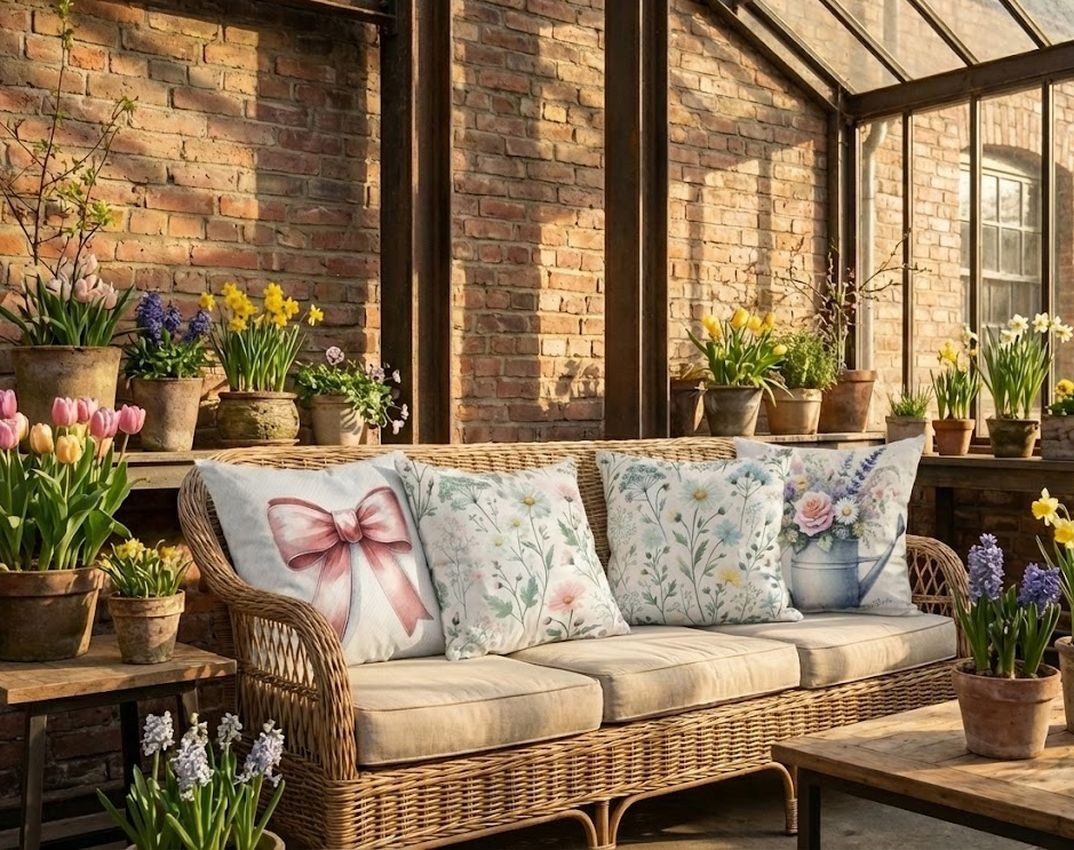 Béžový povlak na polštář s lučními květy - 45*45cm Clayre & Eef Béžový povlak na polštář s lučními květy - 45*45cm Clayre & Eef