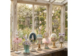 Dekorace králík baletka v tylové sukýnce - 10*9*27 cm