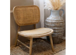 Přírodní dřevěné křeslo s výpletem Lounge French chair - 60*62*78 cm