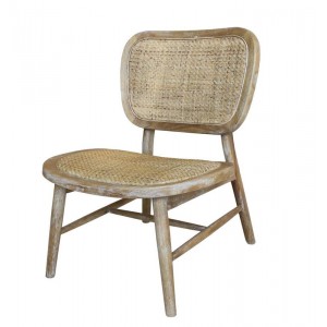 Přírodní dřevěné křeslo s výpletem Lounge French chair - 60*62*78 cm