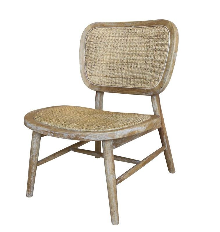 Přírodní dřevěné křeslo s výpletem Lounge French chair - 60*62*78 cm