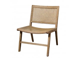 Přírodní dřevěné křeslo s výpletem Lounge French chair - 57*62*79 cm
