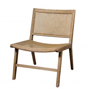Přírodní dřevěné křeslo s výpletem Lounge French chair - 57*62*79 cm
