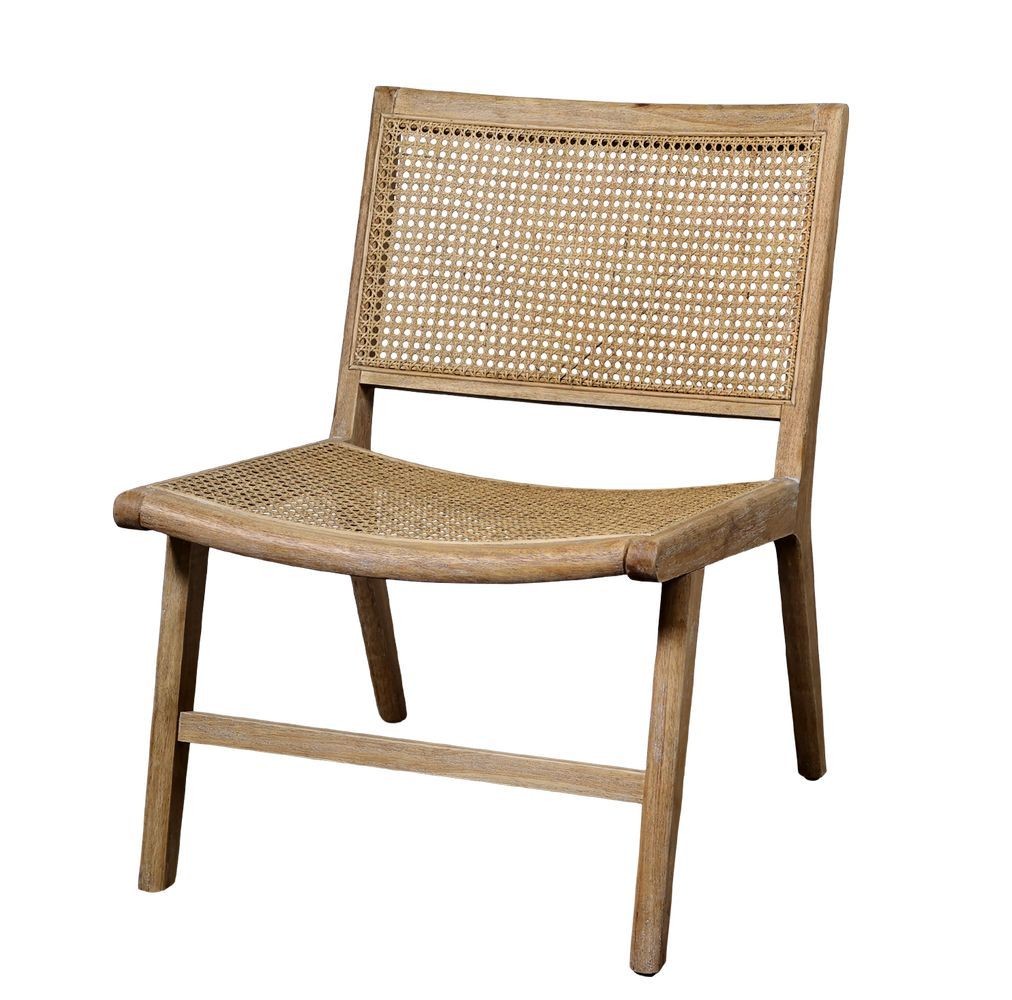 Přírodní dřevěné křeslo s výpletem Lounge French chair - 57*62*79 cm