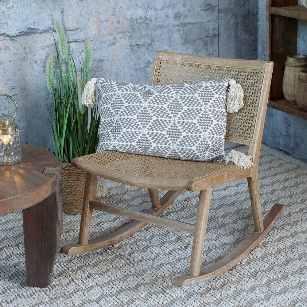 Přírodní houpací křeslo s výpletem Lounge French chair - 88*59*78 cm