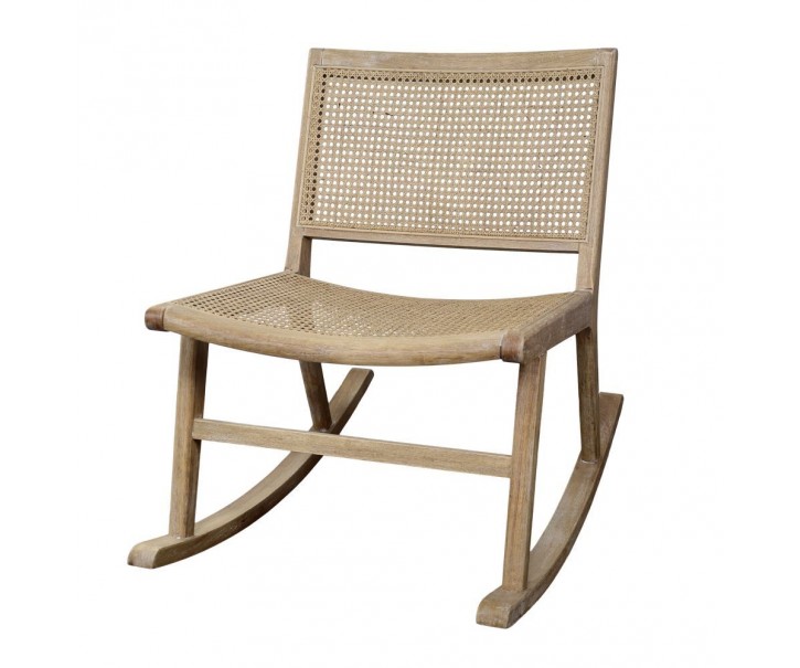 Přírodní houpací křeslo s výpletem Lounge French chair - 88*59*78 cm Chic Antique