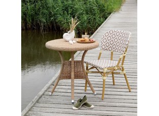 Venkovní latté bistro židle La Rochelle s výpletem - 62*53*82 cm