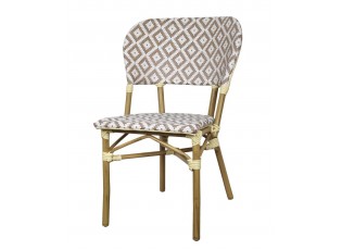 Venkovní latté bistro židle La Rochelle s výpletem - 62*53*82 cm