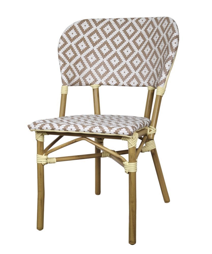 Venkovní latté bistro židle La Rochelle s výpletem - 62*53*82 cm 40056715