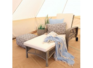 Zahradní lehátko s výpletem a kolečky La Riche - 185*80*55 cm