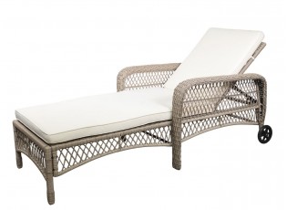 Zahradní lehátko s výpletem a kolečky La Riche - 185*80*55 cm