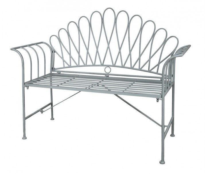 Modrá zahradní lavice La Mointré - 124*46*98 cm Chic Antique