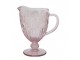 Růžový skleněný džbán se vzorem Saint-Émilion - 13*21,5 cm / 1000 ml Chic Antique