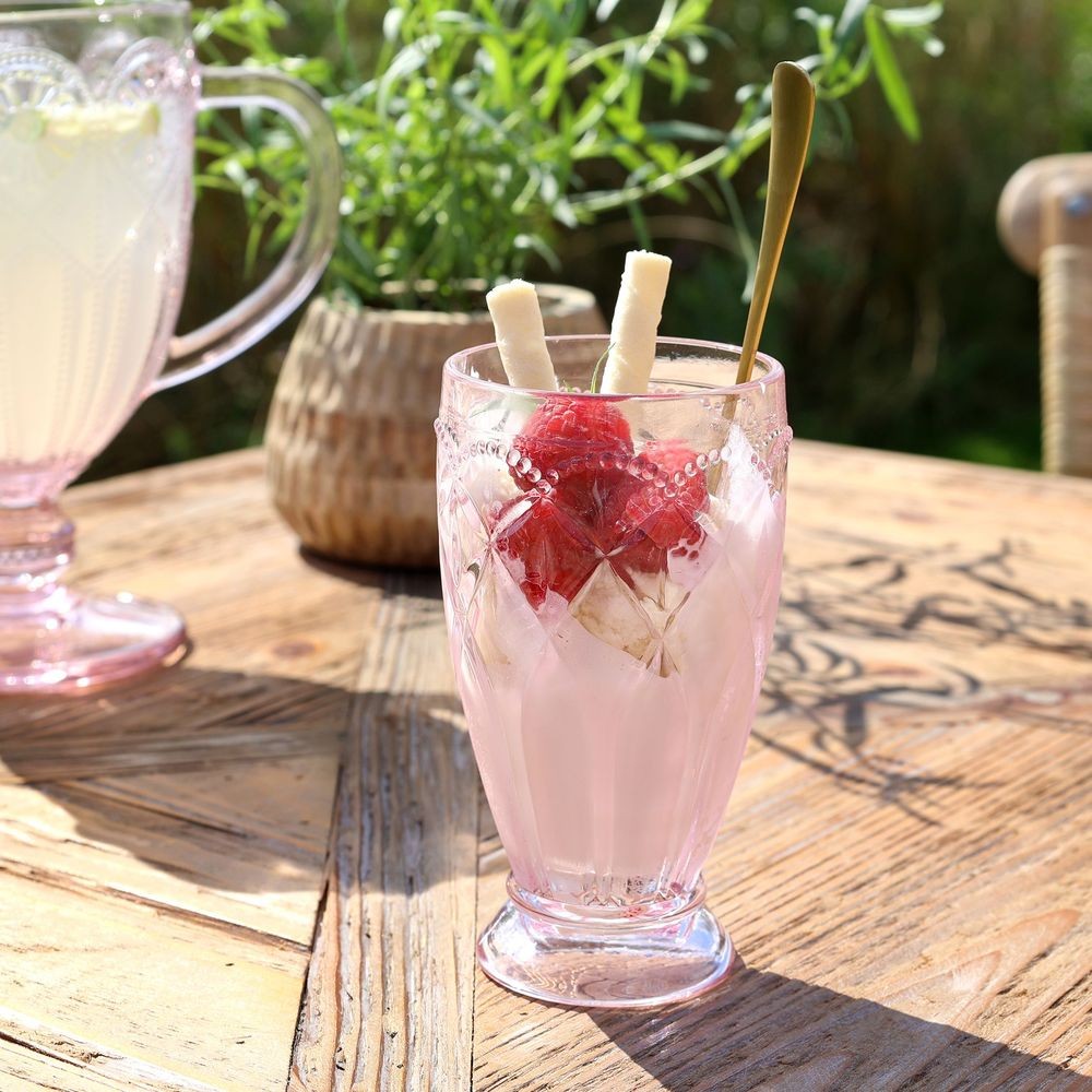Růžová vysoká sklenička na drink Saint-Émilion - Ø 8*15 cm / 350ml