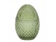 Zelená skleněná dóza vajíčko Saint-Émilion - Ø 8*12 cm Chic Antique