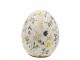 Béžové antik keramické vajíčko s květy Cavaillon - Ø 7*8 cm Chic Antique