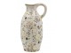 Béžový antik keramický džbán s květy Cavaillon - Ø 15*27 cm Chic Antique