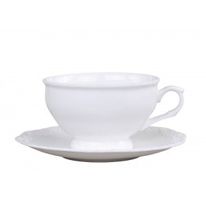 Porcelánový šálek s podšálkem na čaj Provence lace - 12cm / 350ml
