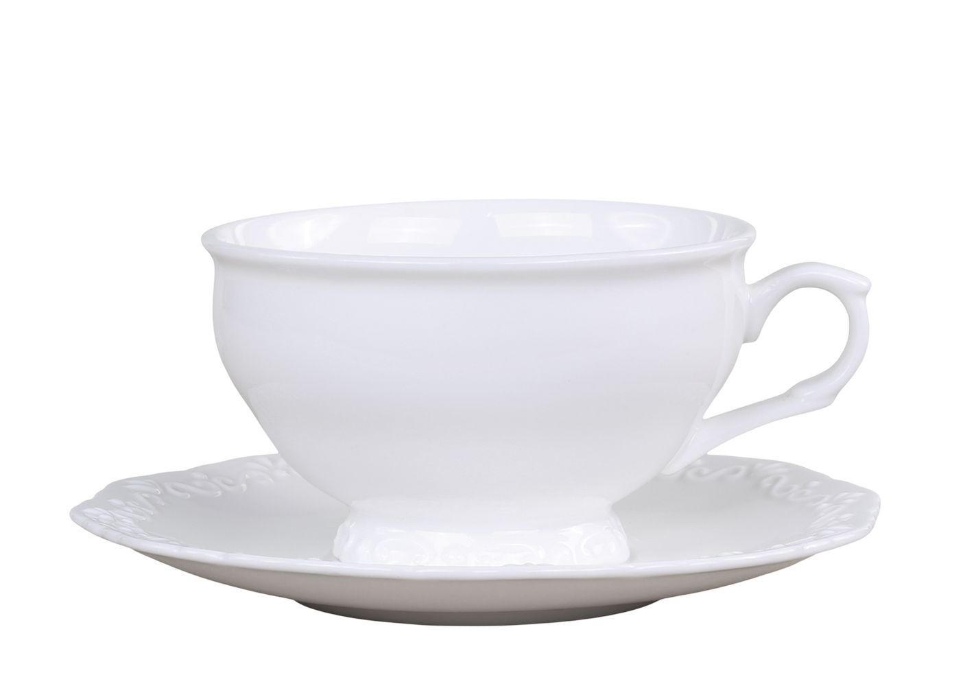 Porcelánový šálek s podšálkem na čaj Provence lace - 12cm / 350ml