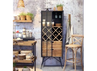 Černá komoda vinotéka Larisse - 65*36*170 cm 