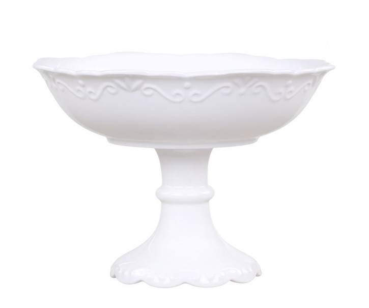 Porcelánová mísa na noze Provence lace - Ø 22*15 cm / 900ml Chic Antique