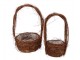 2ks hnědý proutěný košík květináč s uchy - Ø 25*43 / Ø 16*35cm daan kromhout