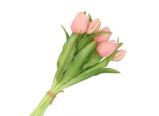 Kytice 7ks růžových realistických tulipánů Tulips - 17*30 cm