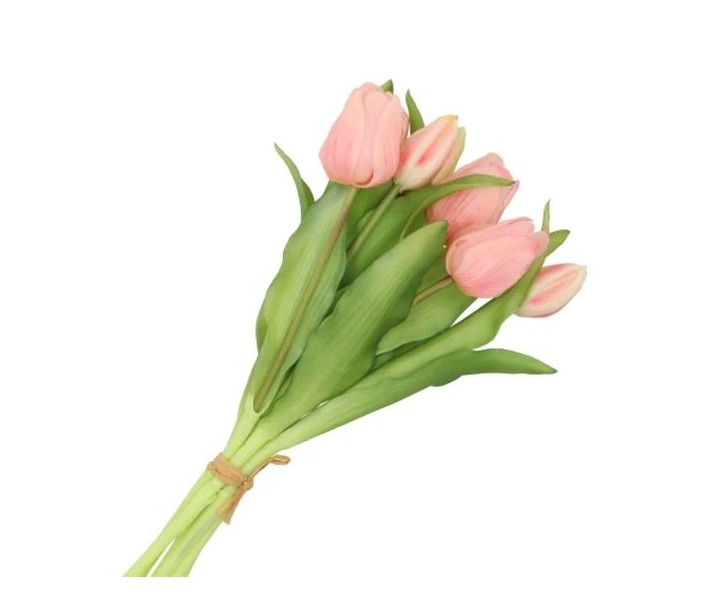 Kytice 7ks růžových realistických tulipánů Tulips - 17*30 cm daan kromhout