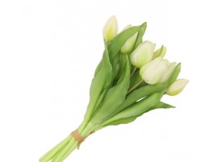 Kytice 7ks bílých realistických tulipánů Tulips - 17*30 cm