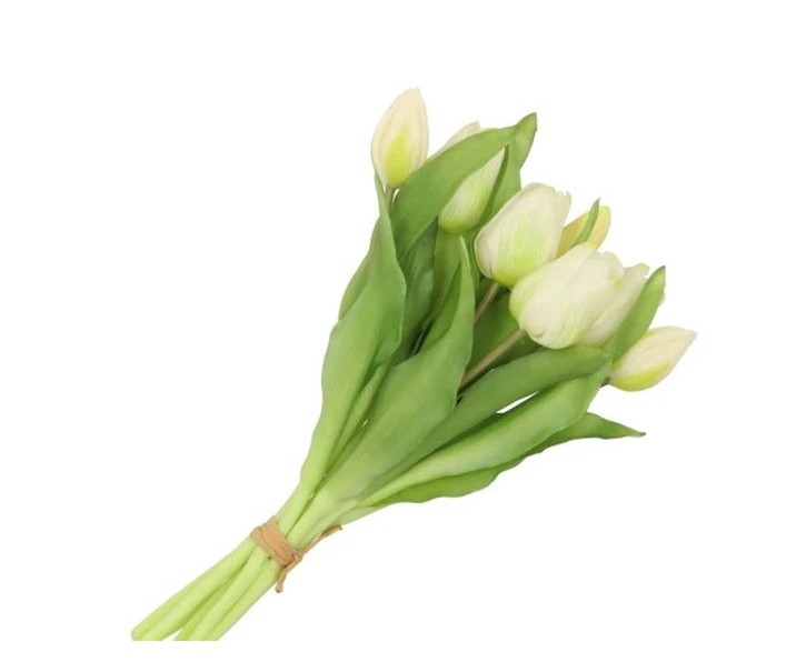 Kytice 7ks bílých realistických tulipánů Tulips - 17*30 cm daan kromhout