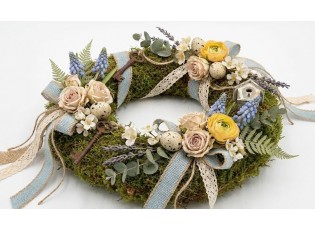 Zelený věneček z přírodního mechu - Ø 20*5 cm